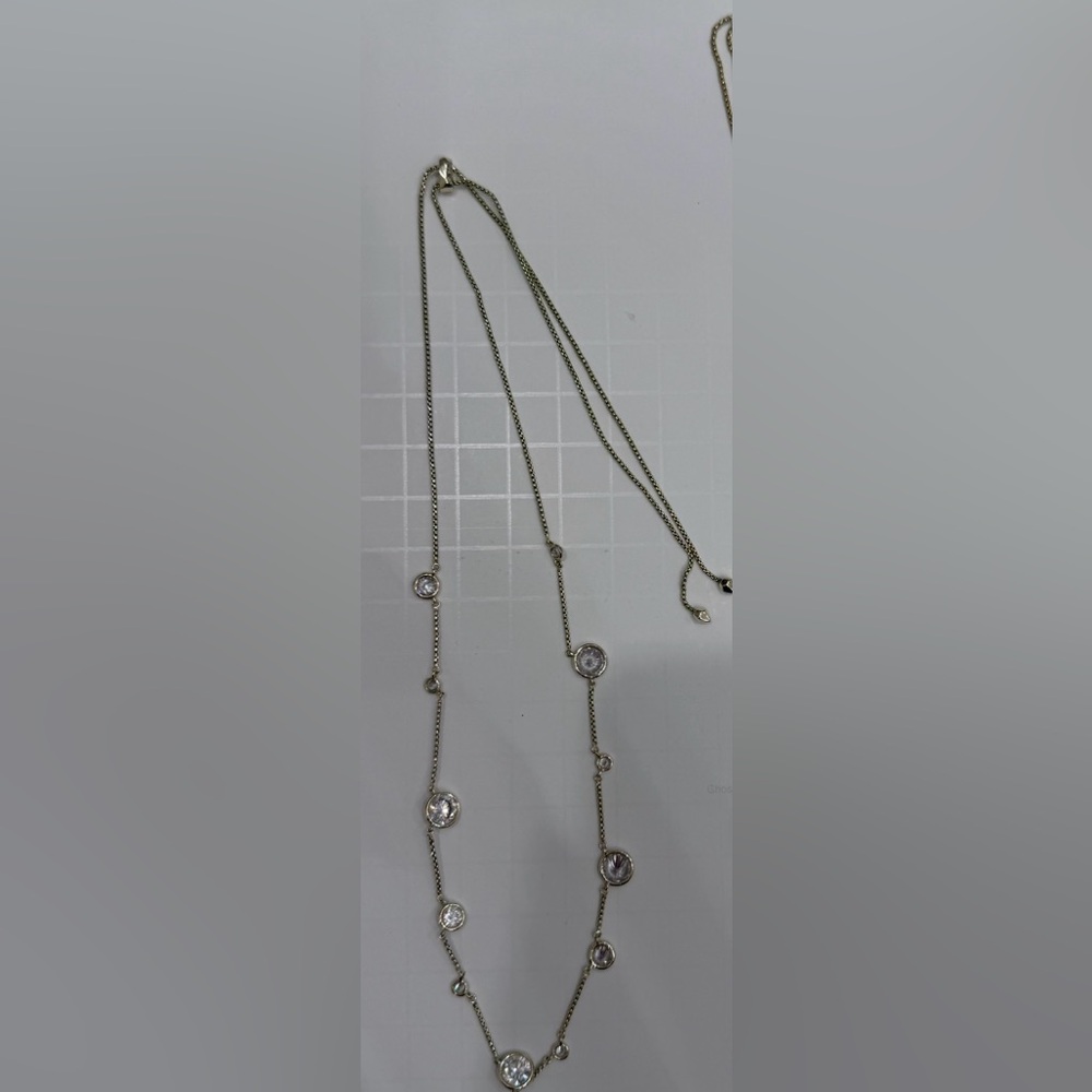 Kendra Scott Silver Necklace with Clear Accents